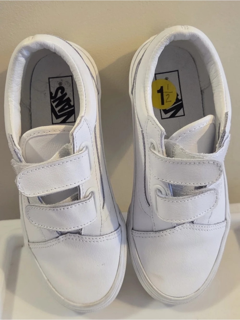 Vans Kids White Velcro Skate Sneakers - Twin Strap